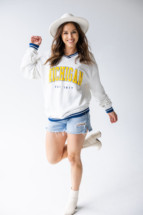Michigan Allen Chenille Varsity V-neck